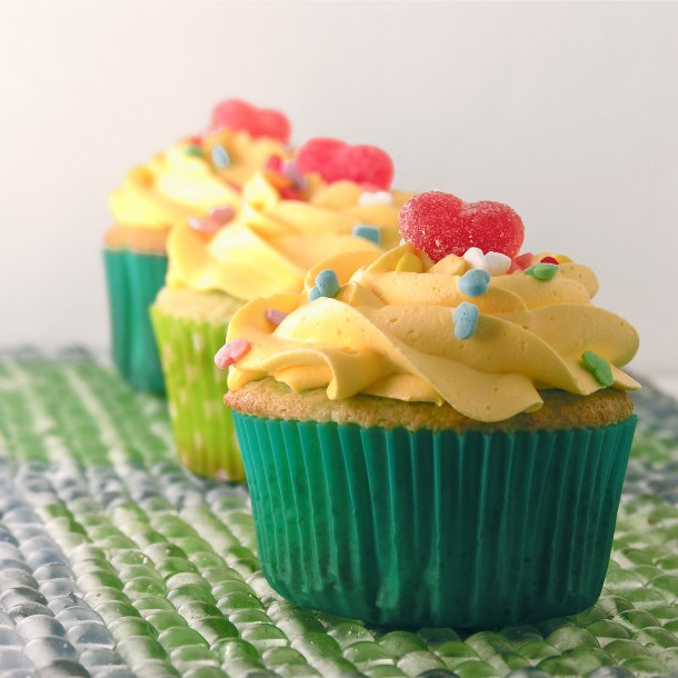 Lime cupcakes with lemon butter cream!!