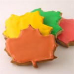 Honey cookies cut into leaf shapes!