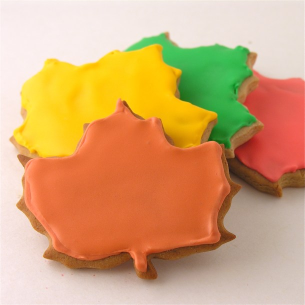 Honey cookies cut into leaf shapes!