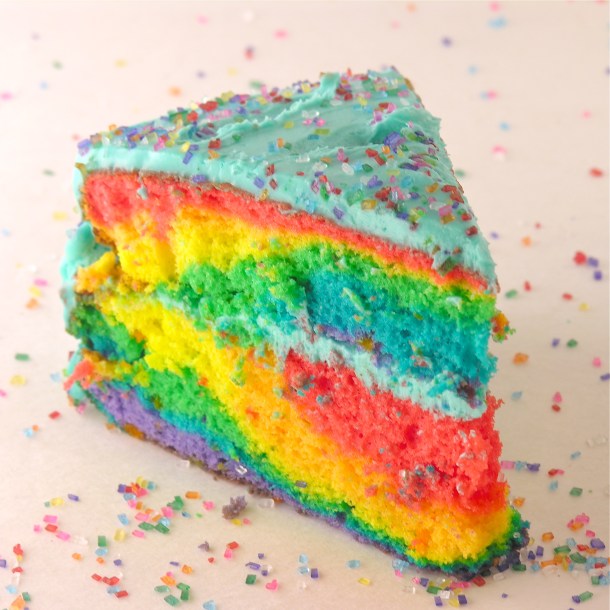 Tie-Dye Cake with Blue Raspberry Frosting!