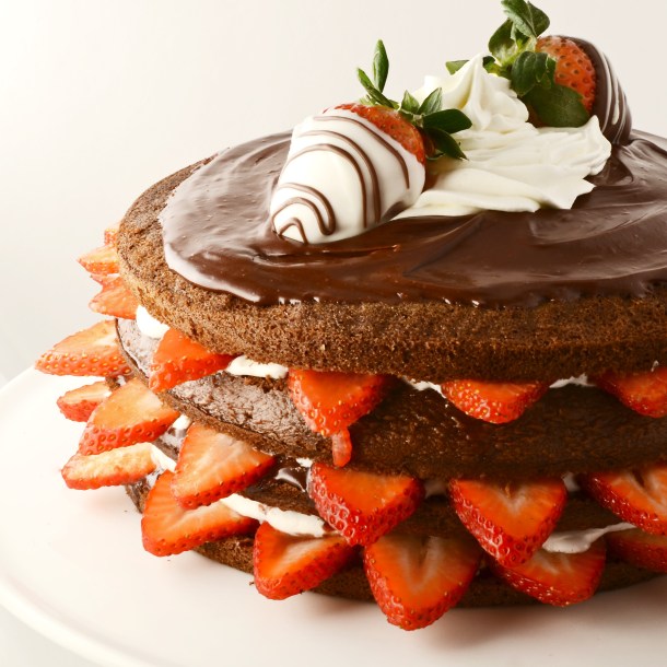 Chocolate Strawberry layer cake