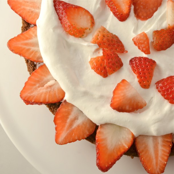 Chocolate strawberry layer cake