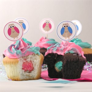Gender reveal cupcakes!!!