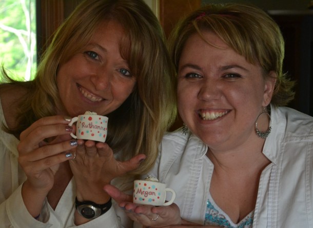 Holding our personalized mug cupcakes--technique coming soon to Easybaked!   Such a fun weekend!