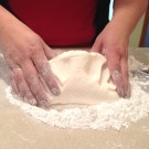 Knead together with hands