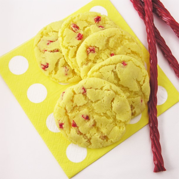 Lemonade Cookies with Strawberry Bits!