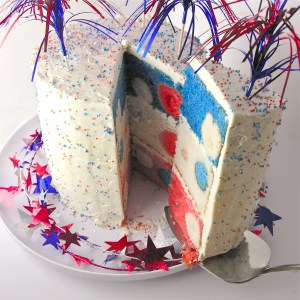 Patriotic Polka Dot Cake!!!!