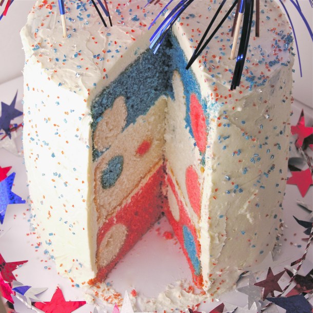 Patriotic Polka Dot Cake!!!!