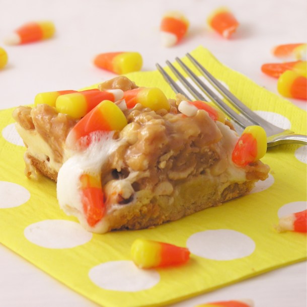 Candy Corn Peanut Bars!!