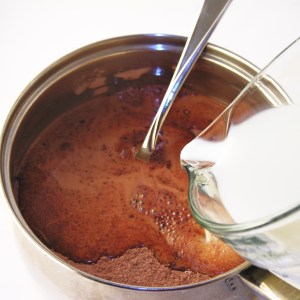 Add hot milk slowly...