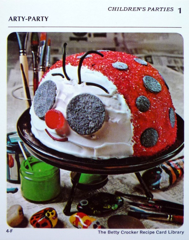 Betty Crocker 70's recipe card- Lady Bug Cake!