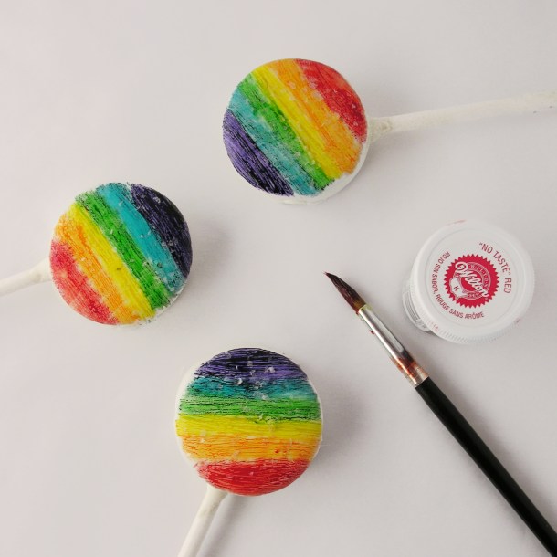 Painting Rainbows on Oreos!!!