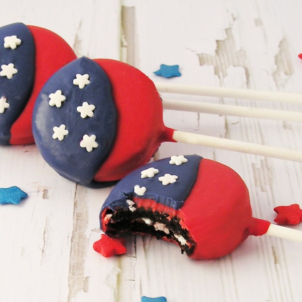 American Flag Oreo Pops!!!!