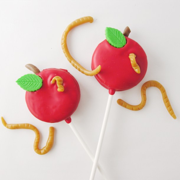 Apple Oreo Pops with worms!