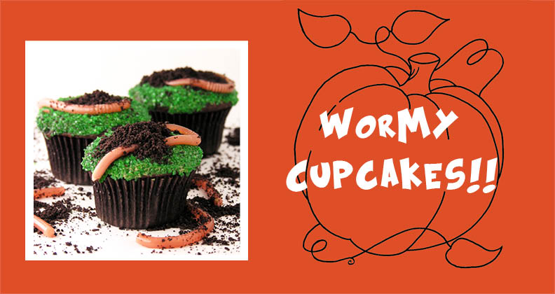 wormy cupcakes